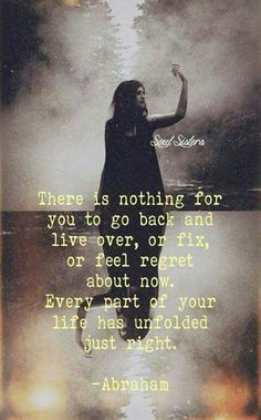 a woman standing in the water with her hand up to her chest and text that reads there is nothing for you to go back and live over, or flex