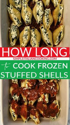 how long is it to cook frozen stuffed shells in the freezer or oven?