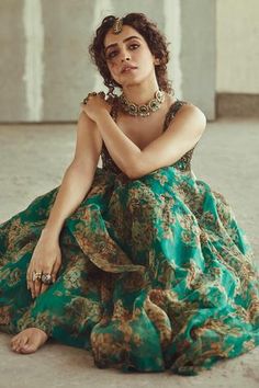 Shop for Astha Narang Green Organza Printed Lehenga Set for Women Online at Aza Fashions Ashtami Look, Peacock Green Colour, Maa Mahagauri, Astha Narang, Printed Lehenga, Sanya Malhotra, Organza Lehenga, Green Lehenga, Traditional Indian Outfits