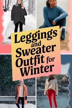 ❄️ Keep it simple yet stylish with the timeless combo of leggings and sweaters! From chunky knits 🧶 to sleek turtlenecks 🧣, this pairing is perfect for any winter occasion. Accessorize with boots 👢 and scarves 🧣 for added warmth. Cozy up and adore these effortless winter outfits! Leggings And Boots Outfit Winter, Legging And Sweater Outfits, Chunky Turtleneck Sweater Outfits, Winter Turtleneck Outfits, Leggings And Sweater Outfit, Leggings And Flannel Outfit, Flannel Outfit Ideas, Winter Leggings Outfit