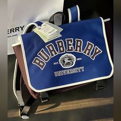 Super Duper Burberry Backpack Brand New Guaranteed Authentic Retail $790 ($837 Wtax) Same Or Next Day Shipping Available Burberry Backpack, Messenger Backpack, Purple Backpack, Top Backpacks, Burberry Kids, Boys Backpacks, Backpack Brands, Super Duper, Backpack Straps