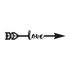 an arrow with the word love written on it