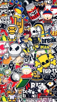 an assortment of stickers are shown in this graphic art work, with the words supreme written on them