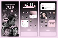 pink black layout haechan haerin ios16 aesthetic Homescreen Wallpaper Stars, Inspo Wallpaper, Organize Phone Apps, Wallpaper Homescreen, Ios Layout, Ios App Iphone, Android Theme