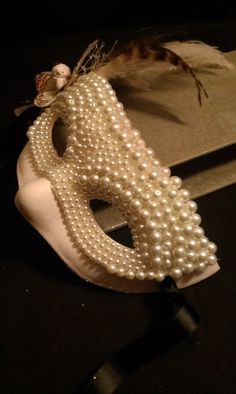 Pearl Mask, Day Of The Dead Mask, Mardi Gras Party, Mardi Gras Mask, Pearl And Lace