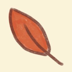 a drawing of a red leaf on a white background