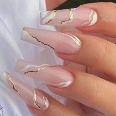 White Press Nails Are Made Of High-Quality Abs Material, Are No Toxic, Have No Smell, Are Environmentally Friendly, And Will Not Hurt Your Hands Glossy Nails Press Has 24 Pieces Of Nails Of Different Sizes/12 Sets, A Finger Size That Is Perfect For Most People Long Fake Nails Can Wear On Prom, Party, Dating, Wedding, Or Any Excellent Occasion, A Nice Gift For Women And Girls Long Coffin Ballerina Press On Fake Nails With Design Can Make You Get Unique, Beautiful, And Fun Manicures In Minutes Ins Unghie Sfumate, Fake Nails Long, Her Nails, Acrylic Nails Coffin Pink, Acrylic Nails Coffin, Luxury Nails, Coffin Nails Designs, Classy Nails