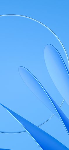 an abstract blue background with curved lines on the left and right side, against a pale blue sky