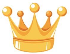 a yellow crown with three small balls on the top and one large ball at the bottom