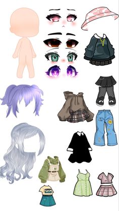 the paper doll is made to look like it has many different clothes and hair styles