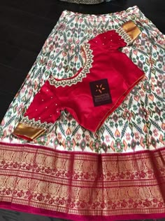 Ikkat Lehenga, Ikkat Dresses, Half Sarees, Kids Blouse Designs, Traditional Blouse Designs, Lehenga Designs Simple, Maggam Works, Cutwork Blouse Designs