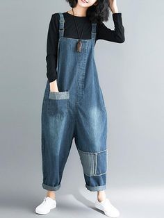 Harem Pants Fashion, Ropa Diy, Funky Fashion, Indie Outfits, Denim Overalls, Denim Jumpsuit, Dungarees, Looks Vintage, Denim Fashion