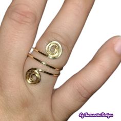 New Handmade Rings Gold Tarnish Resistant Wire Spirals Ring 14k Gold Plated Next Day Shipping Bundles 25%Discounts Feel Free To Ask Me Questions Copper Wire Rings, Spiral Ring, Wire Wrapped Ring, Ask Me Questions, Wire Wrapped Rings, Handmade Rings, Rings Gold, Handmade Gold, Gold Wire