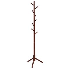 a coat rack with three wooden branches on it