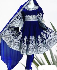 Doll Dresses Diy, Dresses Diy, Afghan Dress, Afghan Fashion, Afghan Clothes, Indian Bridal Outfits, Doll Dresses, Puffy Sleeves