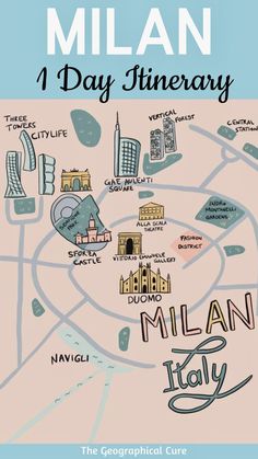 Pinterest pin for one day in Milan itinerary Milan Itinerary, Milan Travel Guide, Day In Milan, Milan Travel, The Last Supper, Travel Around Europe, Travel Route