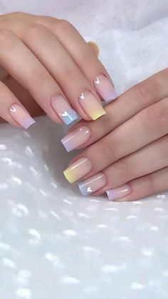 Natural Nail Designs, Makeup Nails Designs, Gel Nails Diy, French Acrylic Nails, Pretty Gel Nails, Yellow Nails, Summer Nail, Best Acrylic Nails