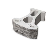 an object made out of concrete on a white background, with the top section cut off