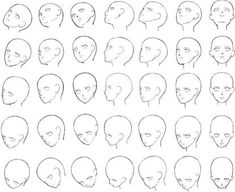 an image of various faces and head shapes