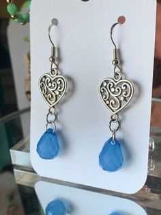 This Dangle & Drop Earrings item is sold by AWordfromJenny. Ships from Intercourse, PA. Listed on Jul 3, 2024 Blue Handmade Heart Dangle Earrings, Handmade Blue Heart Dangle Earrings, Blue Dangle Heart Earrings With Heart Beads, Blue Hypoallergenic Heart-shaped Earrings, Blue Dangle Heart Pierced Earrings, Blue Hypoallergenic Heart Earrings, Hypoallergenic Blue Heart Earrings, Wire Fish, Fish Hook Earrings