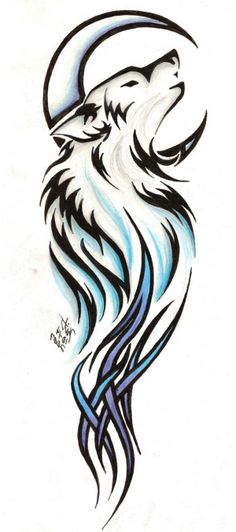 Tribal Wolf Tattoo Designs | Tribal Wolf Tattoos , Nice Tribal Wolf Tattoos Image Gallery Wolf And Moon Tattoo, Stammestattoo Designs, Small Wolf Tattoo, Kunst Tattoos, Symbol Tattoos, Simple Tattoo, Wolf Moon