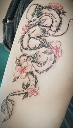 Spirited Away / Sen to Chihiro no kamikakushi / Унесëнные призраками / Хаку / Haku/ Dragon / tattoo / дракон / тату / тату дракона Haku Dragon Tattoo Leg, Haku Dragon Tattoo Back, Haku Leg Tattoo, Ghibli Dragon Tattoo, Haku Back Tattoo, Haku And Chihiro Tattoo, Anime Dragon Tattoo, Haku Tattoo Design, Haku Dragon Tattoo Design