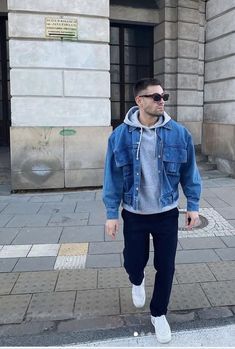 Mens Jeans Jacket Outfit, Men’s Jean Jacket Outfit, Mens Jean Jacket Outfit, Men Jean Jacket Outfits, Mens Denim Jacket Outfit, Mens Turtleneck Outfits, Athletic Mens Fashion, Turtleneck Outfit Men, Blue Jean Outfits