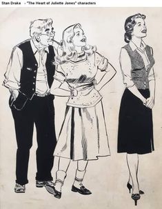 two women and a man standing next to each other