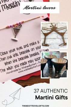 a collage of different items with the words martini lovers written on them and pictures