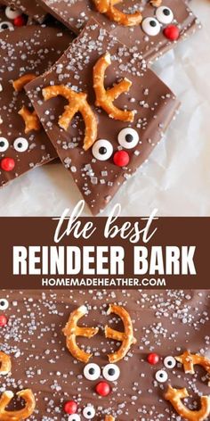 the best reindeer bark recipe is made with chocolate and pretzels