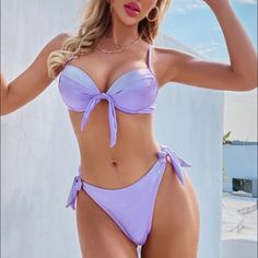 Purple Push Up Bikini Leather Shirts, Push Up Swimsuit, Cute Bathing Suits, Women Swimsuits, Womens Swim, Push Up, Bathing Suits, Track, Purple