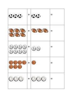 the worksheet for adding and subming numbers to make them look like soccer balls