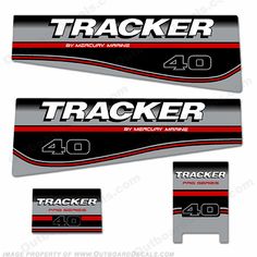 the decal sticker is designed to look like a truck or trailer with black and red stripes