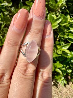 🌟 Stay in the loop for exciting updates and giveaways by following us on Instagram! Find us at: @ShineBrightCrystals 🌟 📏 Size: 6.5 Discover the enchanting beauty of our Rose Quartz Sterling Silver Ring. This size 6.5 ring features a meticulously handcrafted sterling silver setting, embracing a luminous Rose Quartz gemstone known for its soothing and loving energies. 🌸 Ideal for everyday elegance or as a thoughtful gift. Elegant Design: Sterling silver provides a classic, durable setting. Nat Silver Quartz Rings For Gifts, Rose Quartz Crystal Ring Gift, Rose Quartz Ring Silver, Pink Quartz Jewelry, Silver Rose Quartz Crystal Ring Gift, Adjustable Nickel-free Rose Quartz Jewelry, Adjustable Rose Quartz Rose-colored Jewelry, Ring Elegant, Everyday Elegance