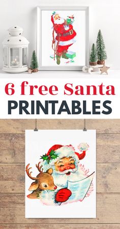 WAnt to add some fun free Christmas art to your home? These six free vintage Santa prints are super easy to print and frame for cheery Christmas decor in your home. Vintage Christmas Banner Printable Free, 4x6 Printable Wall Art Free, Vintage Christmas Prints Free, Santa Claus Printables Free, Christmas Decor Printables Free, Free Christmas Art Printables, Vintage Christmas Prints Free Printable, Free Printable Christmas Wall Art, Christmas Prints Free Printable