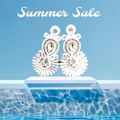 Gorgeous is all I can say! These lightweight statement earrings are perfect for just about any occasion! Tropical vacations, cruises, and/or destination weddings! Embroidered Earrings, Tropical Jewelry, Tropical Vacations, Earrings Beach, Beach Earrings, Tropical Vacation, Rhinestone Earrings, Destination Weddings, Cruises