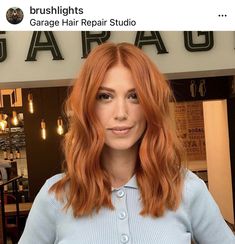 Orangey Copper Hair, Warm Red Hair Color Copper, Long Bob Ginger Hair, Short Amber Hair, Ginger Lob Hair, Shirt Ginger Hair, Solid Copper Hair Color, Red Head Haircut Medium, Copper Hair For Cool Skin Tones