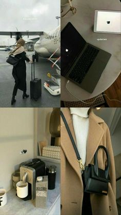 the collage shows several different types of luggage