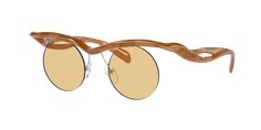 Prada Women Sunglasses  Opal Cognac Size: 43 Formal Brown Glass Sunglasses, Modern Brown Sunglasses For Formal Occasions, Elegant Brown Sunglasses With Round Frame, Elegant Brown Round Frame Sunglasses, Luxury Formal Sunglasses For Spring, Prada Women, Women Sunglasses, Eyewear Womens, Eyewear Sunglasses