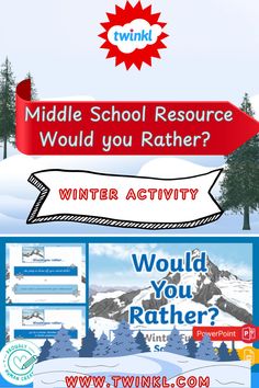 Middle School Resource Would you rather? Winter Activity