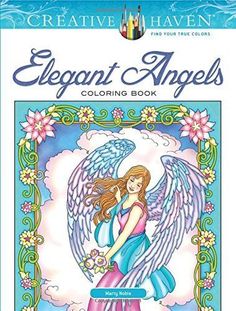 an adult coloring book with an angel on it