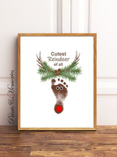 a poster with the words cutest reindeer on it's face and an image of a