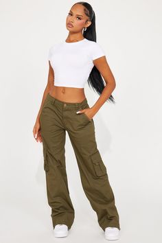 Available In Black And Olive. Cargo Jogger Button & Zip Closure Adjustable Toggler Hem Stretch 98% Cotton 2% Spandex Imported | Shame On You Cargo Jogger Pant in Olive Green size Large by Fashion Nova Stretch Pants Outfits, Layered Outfits Aesthetic, Jessie Murph, Dress Layering, Dark Green Pants, Tee Shirt Outfit, Olive Fashion, Tee Shirt Fashion, Olive Green Jacket