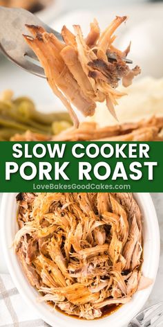 Slow Cooker Pork Roast pin collage Kalua Pulled Pork, Healthy Roast, Crock Pot Pork Roast, Slow Cooker Pork Roast, Healthy Pork, Clean And Delicious, Roast Pork, Crockpot Pork