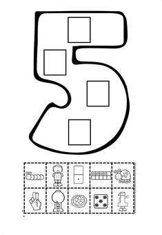 the number five worksheet for children to learn numbers and counting them into their own letters