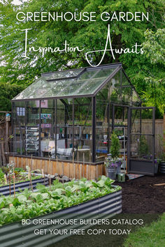 Brown greenhouse in growing garden | "Greenhouse Garden Inspiration Awaits

BC Greenhouse Builders Catalog
Get Your Free Copy Today" Outdoor Pergola Ideas, Easy Gardening Ideas, Greenhouse Sunroom, Tiny Community, Greenhouse Photos, Pallet Cabin, Outdoor Design Ideas, Spirit Island, Greenhouse Garden