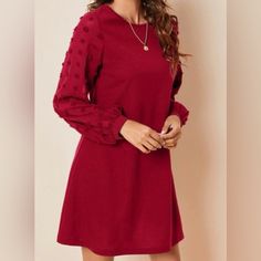 New Beautiful Dress Sh2736 Casual Long Sleeve Burgundy Dress, Chic Burgundy A-line Dress, Red Mini Dresses For Fall, Red Long Sleeve Dress For Spring, Casual Burgundy Midi Dress For Party, Burgundy Long Sleeve Dress For Spring, Casual Burgundy Dress For Party, Long Sleeve Burgundy Dress For Date Night, Burgundy Long Sleeve Dress For Date Night