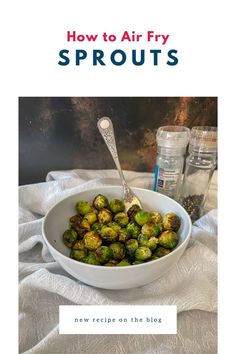 air fried brussels sprouts in bowl. Air Fryer Frozen Brussel Sprouts, Brussel Sprouts In Air Fryer, Frozen Brussel Sprouts, Leftover Brussel Sprouts, Freezing Brussel Sprouts, Air Fryer Brussels Sprouts, Cooking Brussel Sprouts, Veggie Fries, Low Carb Veggies