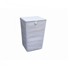 a white laundry hamper on a white background