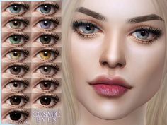 an image of various colored eyes for females